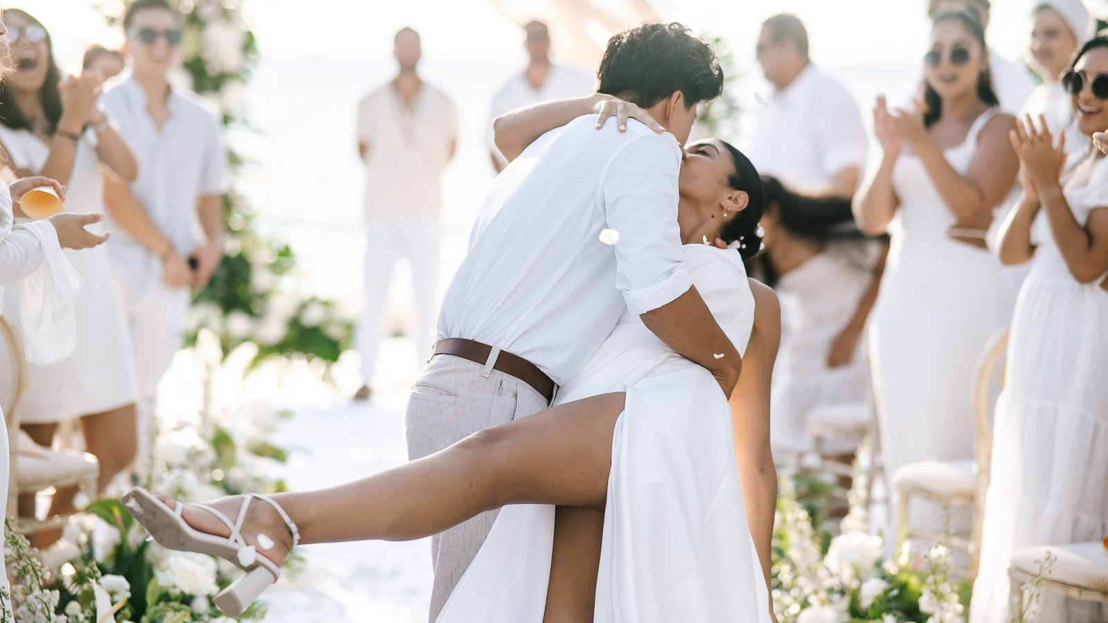 Wedding photographer capturing a natural emotional moment during a Koh Samui wedding